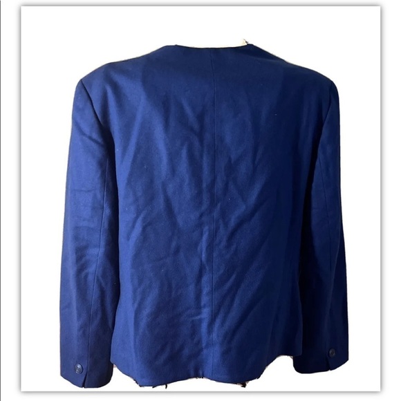 Vintage Pendleton 100% Virgin Wool Blazer Women Sz 10 Blue 3 Button Suit Jacket - Picture 7 of 13